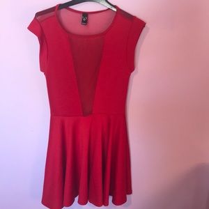 Red mini dress